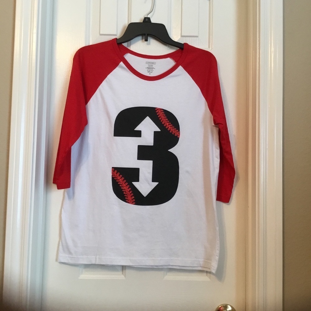 COTTONBELL BASEBALL TEE WITH BLINGED FRONT. Medium